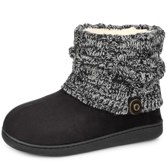 Yarn Knit Bootie Slippers Memory Foam House Shoe - Picture 1 of 7